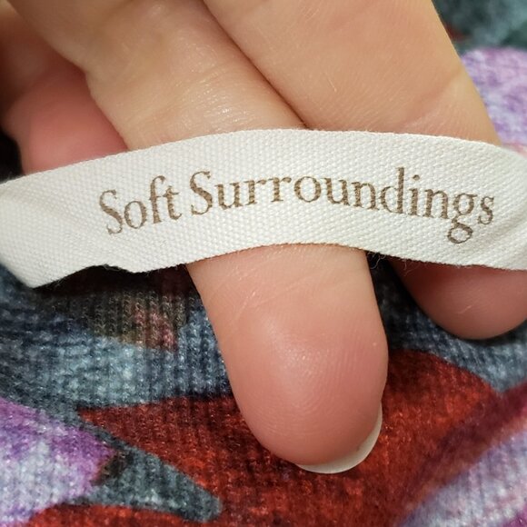 Soft Surroundings Womens Tropical Flower Top Size 2X Beachy Vacation Stretch - Picture 3 of 9